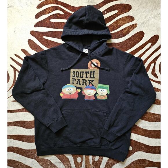 Vintage South Park Comedy Central Black Hoodie Sweatshirt Mens Large Cartoon - Picture 1 of 6